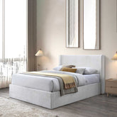 Jasper Lift-Up Storage Boucle Bed – White